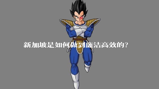 新加坡是如何做到廉洁高效的？